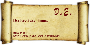 Dulovics Emma névjegykártya